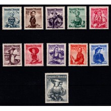 Folkedragter - Komplet sæt - Postfrisk.